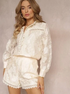 Jasnobeżowy 2-częściowy Komplet Koronkowy Jessita