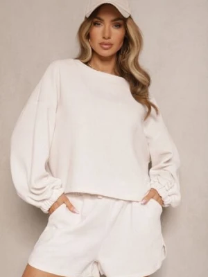 Jasnobeżowy Basicowy Komplet Szorty i Bluza Novirissa jumelle