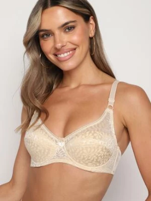 Jasnobeżowy Biustonosz Typu Full Cup z Regulowanymi Ramiączkami Vikiianae