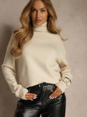 Jasnobeżowy Casualowy Golf z Bawełną i Wełną Reillisa