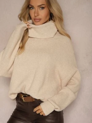 Jasnobeżowy Golf z Domieszką Wiskozy i Kaszmiru Azivara tandem