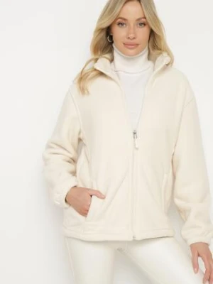 Jasnobeżowy Klasyczny Polar ze Ściągaczami przy Rękawach Paradi