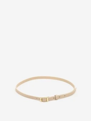 Jasnobeżowy Pasek Cienki z Prostokątną Klamrą Voreyna jordan