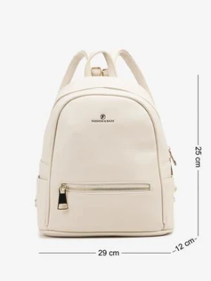 Jasnobeżowy Plecak z Kieszonką z Przodu Efarinoia fashion&bags