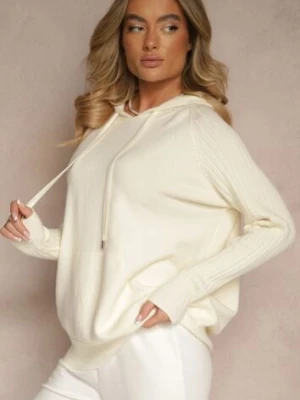 Jasnobeżowy Sweter z Wiskozą i Kaszmirem oraz z Kapturem Nerolin tandem