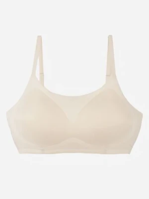 Jasnobeżowy Usztywniany Biustonosz o Bezszwowym Wykończeniu Bez Fiszbin Leanoreth