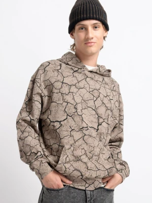 Jasnobrązowa bluza z nadrukiem na całości Reporter