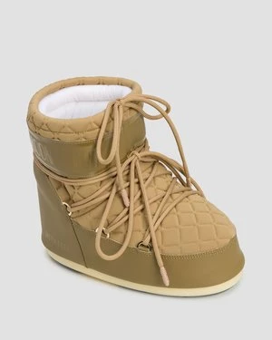 Jasnobrązowe Buty Zimowe Damskie Moon Boot Icon Low Quilt