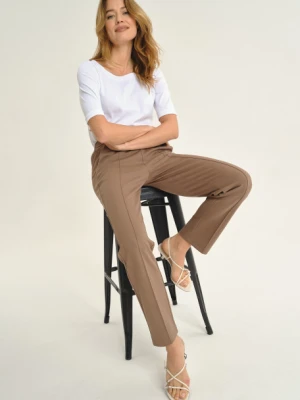 Jasnobrązowe spodnie z dresowej dzianiny Greenpoint