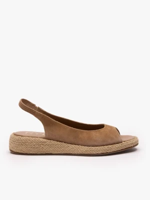 Jasnobrązowe wsuwane sandały Ryłko