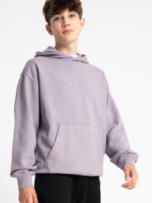 Jasnofioletowa bluza z kapturem bez nadruków Reporter