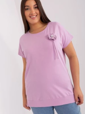 Jasnofioletowa damska bluzka plus size ze ściągaczem RELEVANCE