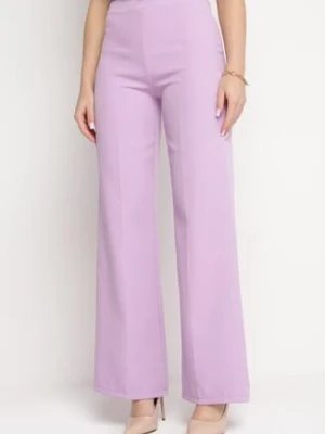 Jasnofioletowe Spodnie Szerokie High Waist Iners lily rose
