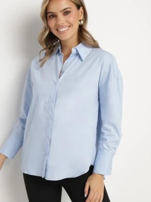 Jasnoniebieska Bawełniana Koszula w Klasycznym Stylu Nalaris rosa