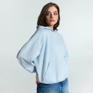 Jasnoniebieska bluza basic z kapturem House
