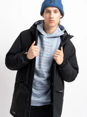 Jasnoniebieska bluza z kapturem z grafiką z przodu Reporter