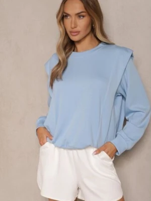 Jasnoniebieska Bluza z Wiskozą z Szerokimi Ramionami Alioris new collection