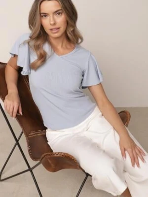 Zdjęcie produktu Jasnoniebieska Bluzka z Szerokimi Rękawami Sunevia glo-story