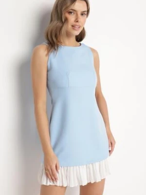 Jasnoniebieska Elegancka Sukienka Taliowana Florzedi lovery