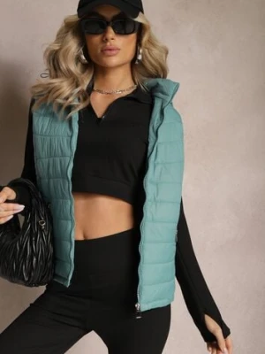 Jasnoniebieska Kamizelka z Kapturem Pikowana Chela h&s