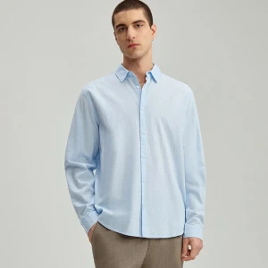 Jasnoniebieska koszula bawełniana z długim rękawem House