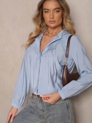 Jasnoniebieska Koszula Ozdobiona Haftowanym Wzorem Erinalis bisou's project