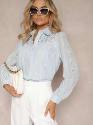 Jasnoniebieska Koszula z Bawełny z Ażurowymi Zdobieniami Namiella bisou's project