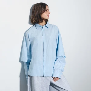 Jasnoniebieska koszula z długim rękawem w paski House x ADMOR