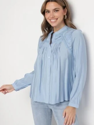 Jasnoniebieska Koszula z Ozdobnym Haftem Nanania bisou's project