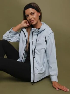 Jasnoniebieska Kurtka Wiatrówka z Kieszeniami i Ściągaczami Braliana rosse line