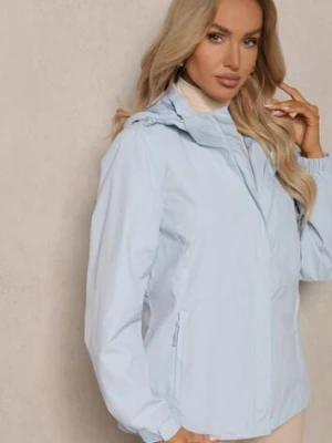 Jasnoniebieska Kurtka z Pikowaną Odpinaną Stroną i Odpinanym Kapturem Doriona swest