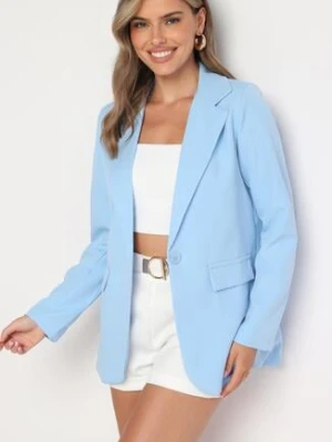 Jasnoniebieska Marynarka Jednorzędowa z Ozdobnymi Klapami Tayle lily rose