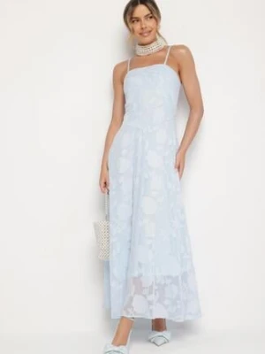 Jasnoniebieska Rozkloszowana Sukienka Vices z Gorsetowym Wiązaniem Fenosella