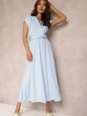 Jasnoniebieska Sukienka Kopertowa Appephone by swan