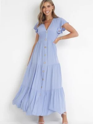 Jasnoniebieska Sukienka z Wiskozy Heeny cflo