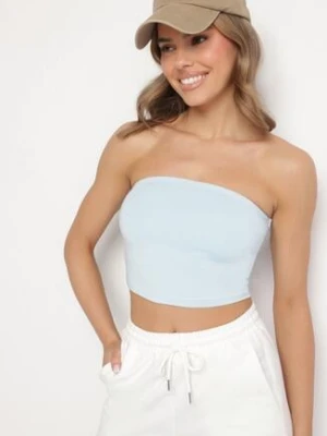 Jasnoniebieski Dopasowany Top z Gumką na Plecach Arohia by swan