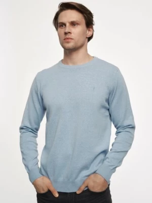 Jasnoniebieski sweter męski z logo OCHNIK