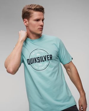 Jasnoniebieski T-shirt Męski Quiksilver Circle Up Ss