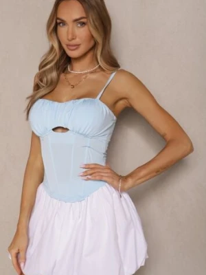 Jasnoniebieski Top Gorsetowy z Wiskozą i Usztywnionymi Miseczkami Eviness lovery