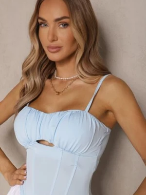 Jasnoniebieski Top Gorsetowy z Wiskozą i Usztywnionymi Miseczkami Eviness lovery