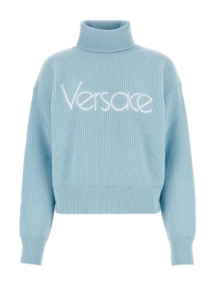 Jasnoniebieski wełniany sweter Versace