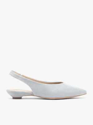 Jasnoniebieskie czółenka slingback w szpic Ryłko