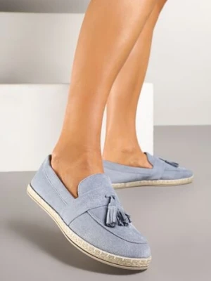 Jasnoniebieskie Espadryle przed Kostkę z Ozdobnymi Chwostami Marilsa