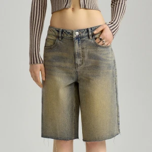 Jasnoniebieskie jeansowe bermudy acid wash House