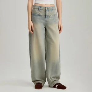 Jasnoniebieskie jeansy baggy fit mid waist House