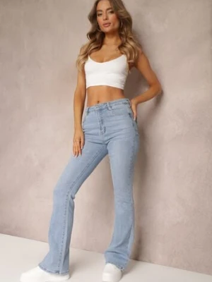 Jasnoniebieskie Jeansy Dzwony High Waist Briris