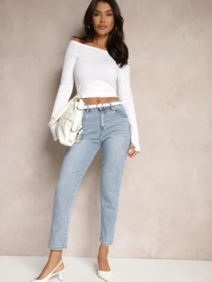 Jasnoniebieskie Jeansy High Waist Regular Fit Felindor hello miss