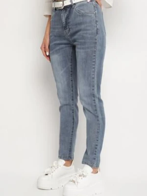 Jasnoniebieskie Jeansy o Dopasowanym Kroju z Regularnym Stanem Galissea