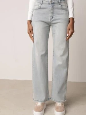 Jasnoniebieskie Jeansy o Szerokim Kroju z Wysokim Stanem Lanarion milas91