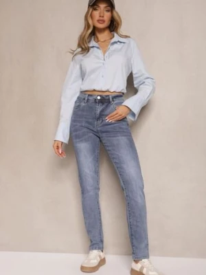 Jasnoniebieskie Jeansy Skinny Regular Waist Galoriela